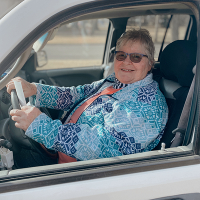 Every month, Lois receives food and hygiene from Catholic Charities Outreach Services Program.