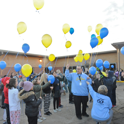 Celebrating 65 years of Catholic Education in 2020 - students and faculty launch 65 balloons!!