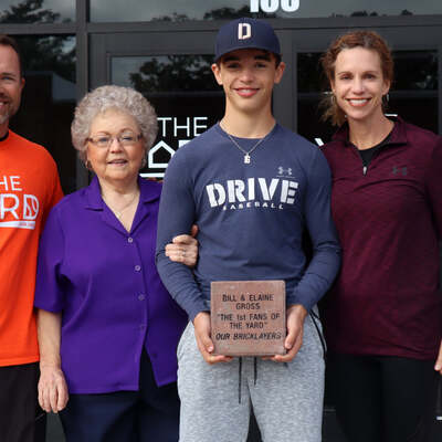 The Gross Family with their commemorative brick
