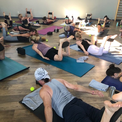 A room full of moving bodies.