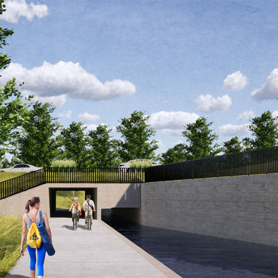 Pedestrian underpass on S. Ohio Street